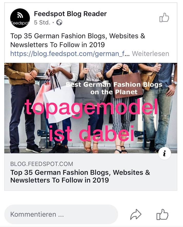 topagemodel ist unter den Top 35 German Fashion Blogs